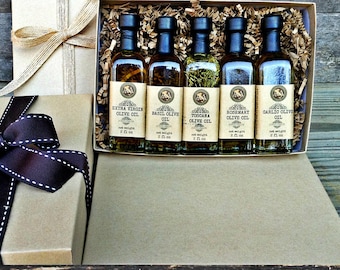 Olive Oil Sampler Gift Box - Holiday Gourmet Gift Box - Gourmet Sampler - Olive Oil Sampler