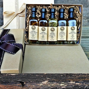 Olive Oil Sampler Gift Box - Holiday Gourmet Gift Box - Gourmet Sampler - Olive Oil Sampler