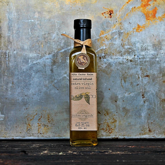 Basil Infused Olive Oil - Herbal Infused Extra Virgin Olive Oil
