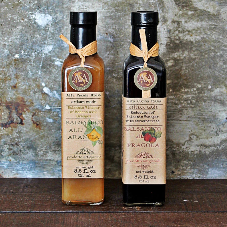Balsamic Glaze Orange Flavored Balsamic Vinegar Etsy