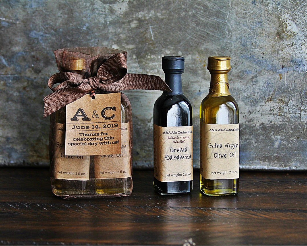 Olive Oil & Balsamic Gift Set in Organza Bag- Oil and Vinegar Favors
