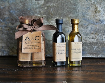 Olive Oil & Balsamic Gift Set in Organza Bag- Oil and Vinegar Favors- Italian Favors - Wedding favor -Party Favor - Coworker Gift