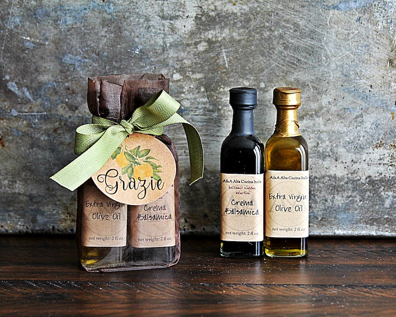Olive Oil & Balsamic Gift Set in Organza Bag Oil and