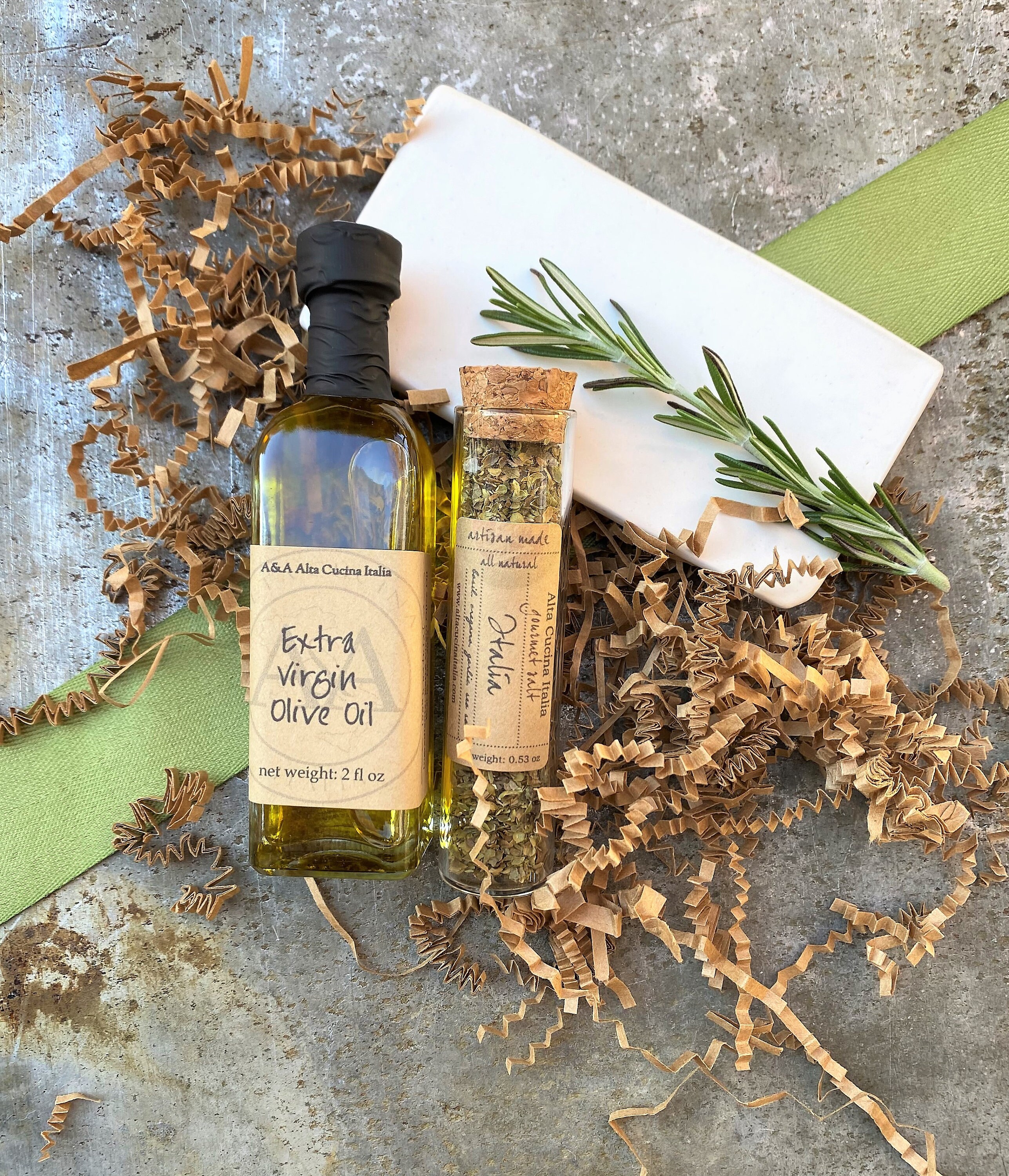 Olive Oil & Seasoning Blend Gift Set- Gourmet Dipping Holiday Stocking Stuffers- Food - Party Host G