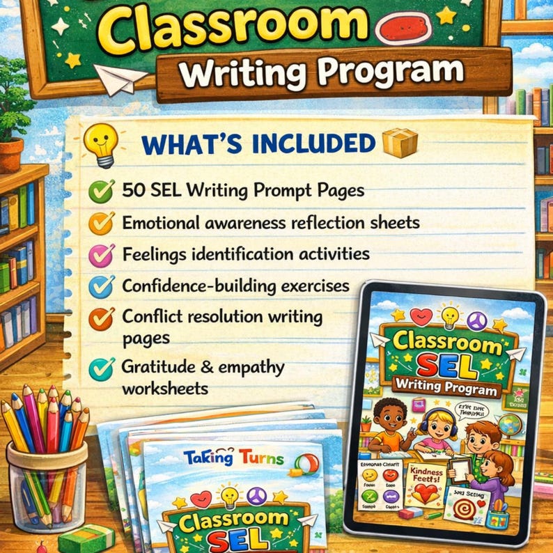 Sel Program Characters Classroom SEL Writing Program Printable | Emotional Regulation ...