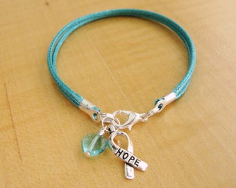 ptsd awareness teal bracelet cotton gravis myasthenia