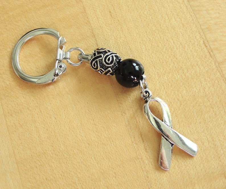 Black Awareness Keychain Melanoma, Narcolepsy, Sleep Apnea & Other Sleep Disorders, Trauma, Suicide and more image 4