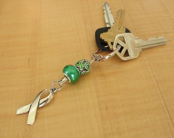 Green Awareness Keychain - Cerebral Palsy, Glaucoma, Kidney Disease, Liver Cancer & More