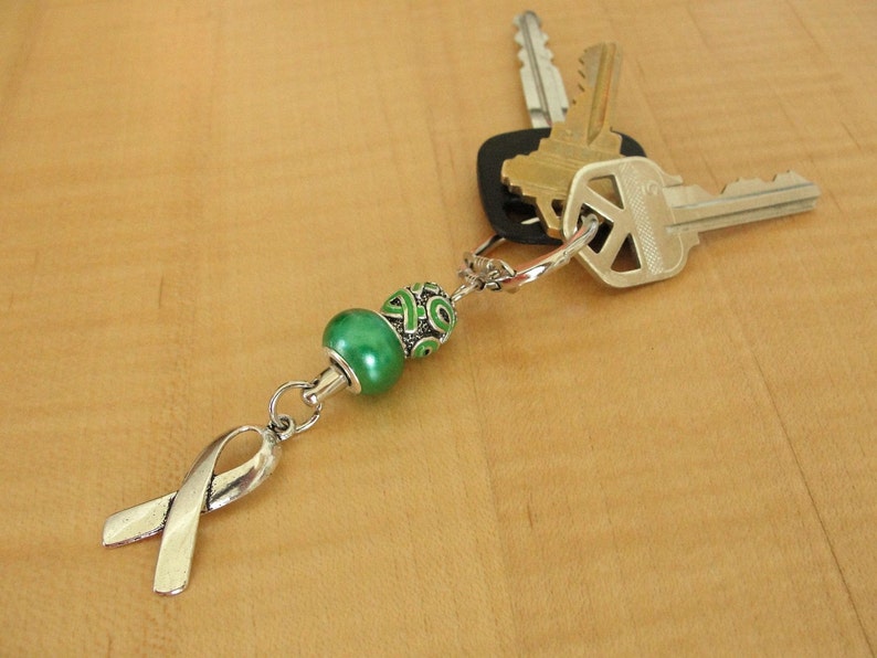 Green Awareness Keychain Cerebral Palsy, Glaucoma, Kidney Disease, Liver Cancer & More image 1