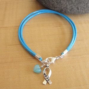 Light Blue Awareness Bracelet (Cotton) - Adrenal Insufficiency, Achalasia, Chronic Illness, Cushings Syndrome, Scleroderma & More