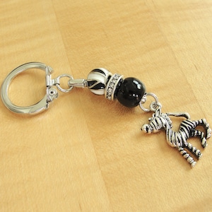 Black and White Awareness Key Chain - Carcinoid Cancer, Ehlers Danlos Syndrome, Rare Diseases & More