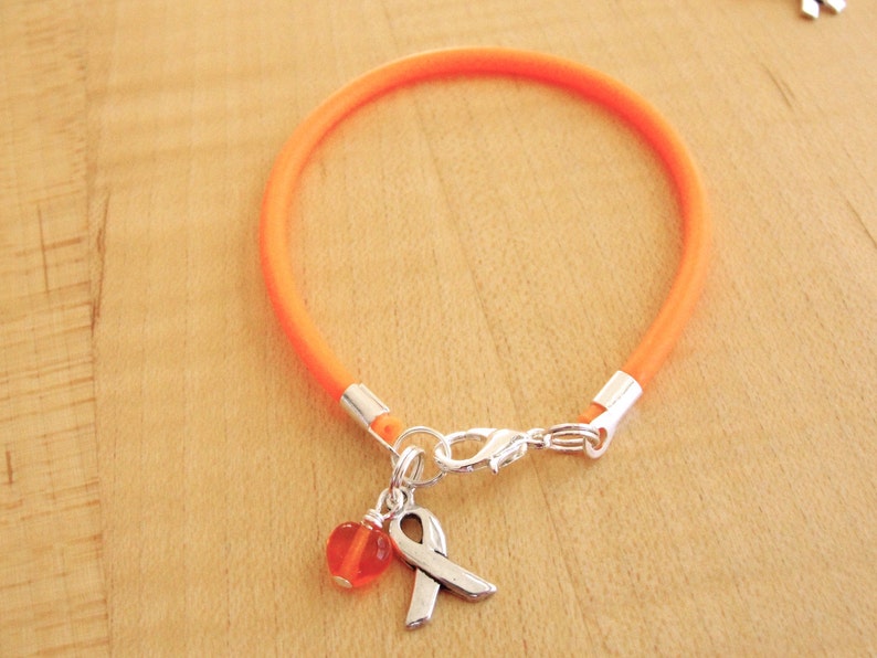 Orange Awareness Bracelet Rubber DVT Kidney cancer Etsy