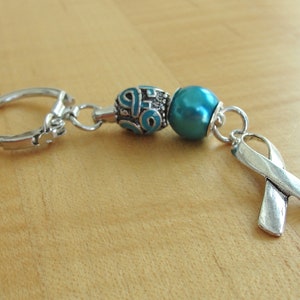 Ovarian Cancer Teal Awareness Keychain image 4