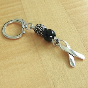 Black Awareness Keychain Melanoma, Narcolepsy, Sleep Apnea & Other Sleep Disorders, Trauma, Suicide and more image 3