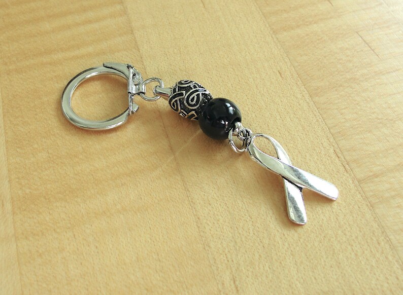 Black Awareness Keychain Melanoma, Narcolepsy, Sleep Apnea & Other Sleep Disorders, Trauma, Suicide and more image 3