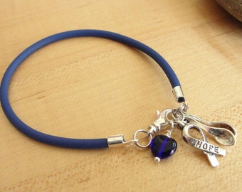 Blue Awareness Bracelet  - (Rubber) The Spoon Theory - POTS, Dysautonomia, ARDS, Arthritis, CFS, Transverse Myelitis, Huntingtons, Crohns