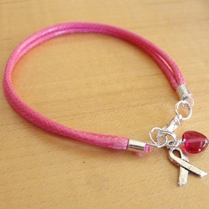 Hot Pink Awareness Bracelet Cotton Inflammatory Breast Cancer Eosinophilic Esophagitis Cleft Palate / Cleft Lip Craniofacial image 3