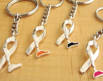 Amputee Awareness KEYCHAIN RING -  Prosthetic Leg Awareness - Limb difference Awareness