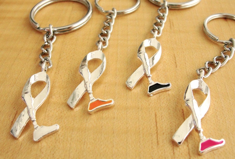 Amputee Awareness KEYCHAIN RING Prosthetic Leg Awareness Limb difference Awareness image 1