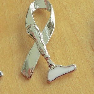 Amputee Awareness KEYCHAIN RING Prosthetic Leg Awareness Limb difference Awareness White