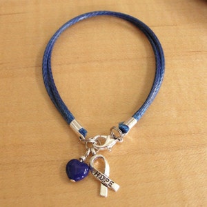 Blue Awareness Bracelet Cotton/Poly POTS,CFS, ARDS, Colon Cancer, Crohns & More image 1