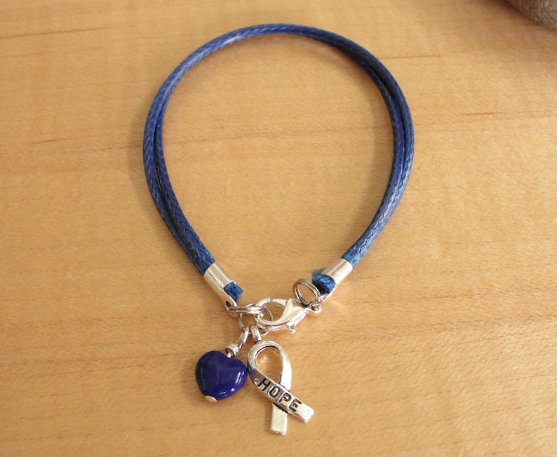 Blue Awareness Bracelet Cotton/Poly POTS,CFS, ARDS, Colon Cancer, Crohns & More image 1