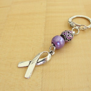 Purple Awareness Keychain ADD, ADHD, Alzheimers, Crohns, Epilepsy, Fibromyalgia, Huntingtons, Lupus, Thyroid Cancer, MSA, Leiomyosarcoma image 3