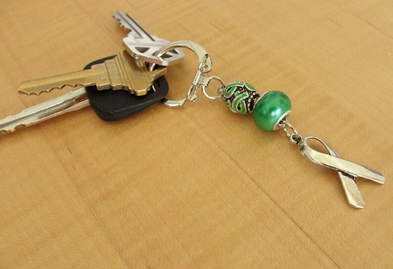 Green Awareness Keychain Cerebral Palsy, Glaucoma, Kidney Disease, Liver Cancer & More image 3