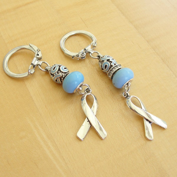 Light Blue Awareness Keychain - Adrenal Insufficiency, Achalasia, Chronic Illness, Cushings Syndrome, Scleroderma & More