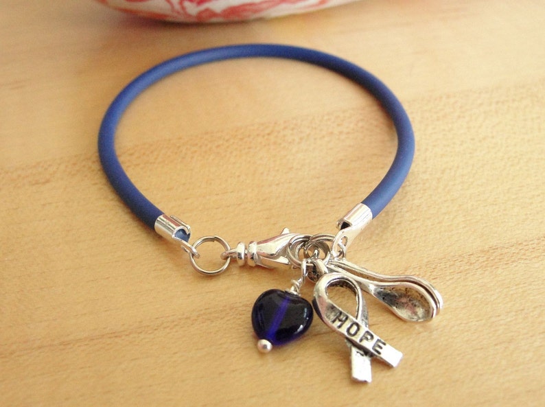 Blue Awareness Bracelet rubber the Spoon Theory POTS Etsy