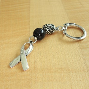 Black Awareness Keychain Melanoma, Narcolepsy, Sleep Apnea & Other Sleep Disorders, Trauma, Suicide and more image 1