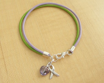 Lennox-Gastaut Syndrome Awareness Bracelet - Leather  LGS Awareness