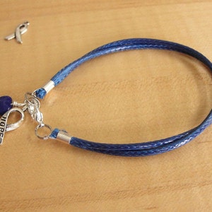 Blue Awareness Bracelet Cotton/Poly POTS,CFS, ARDS, Colon Cancer, Crohns & More image 2