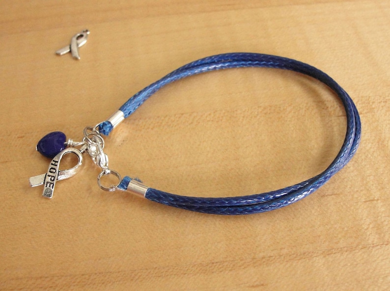 Blue Awareness Bracelet Cotton/Poly POTS,CFS, ARDS, Colon Cancer, Crohns & More image 2