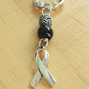 Black Awareness Keychain Melanoma, Narcolepsy, Sleep Apnea & Other Sleep Disorders, Trauma, Suicide and more image 2