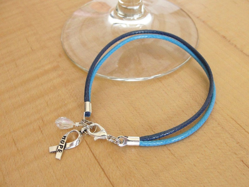 Hydrocephalus Awareness Bracelet Two Tone Blue Cotton/Polyester image 4