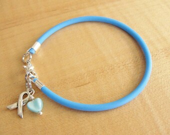 Light Blue Awareness Bracelet (Rubber) - Adrenal Insufficiency, Achalasia, Chronic Illness, Cushings Syndrome, Scleroderma & More