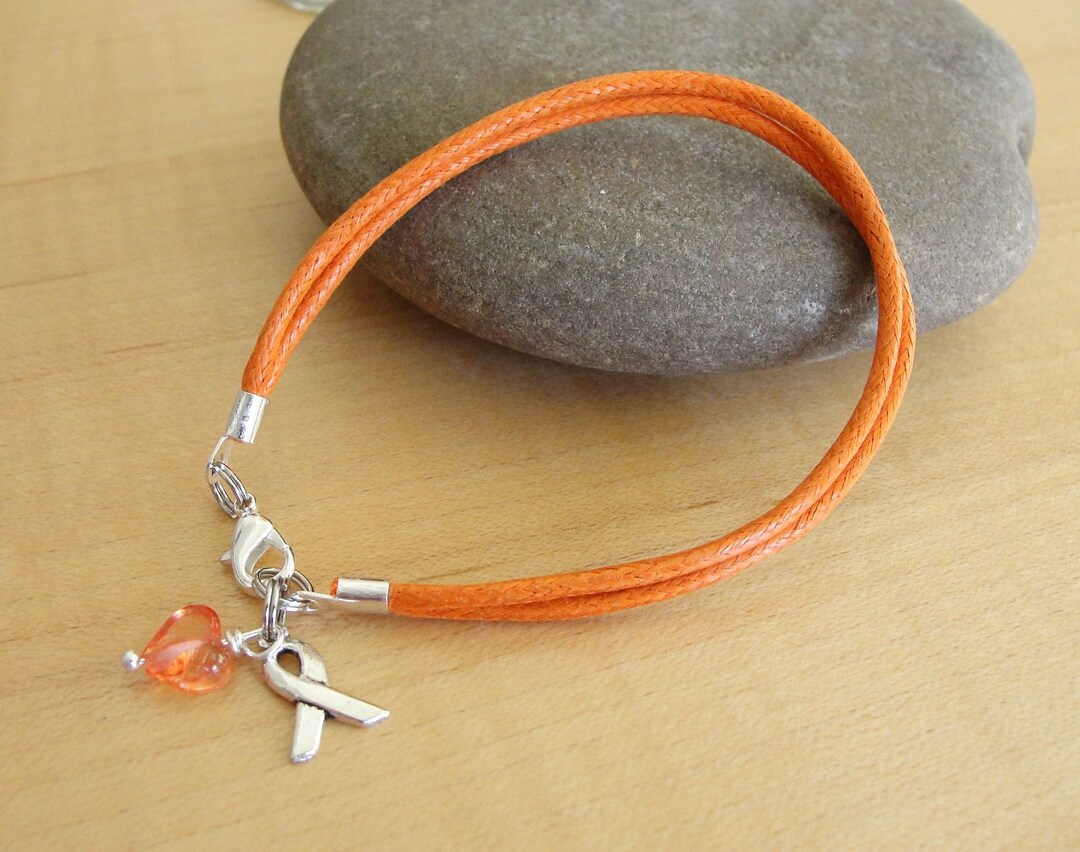 Orange Cotton Awareness Bracelet DVT, Kidney Cancer, Leukemia, Multiple