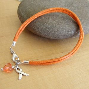 Orange Cotton Awareness Bracelet -  DVT, Kidney cancer, Leukemia, Multiple Sclerosis, RSD, Skin Cancer, Nerve Pain, COPD  and others