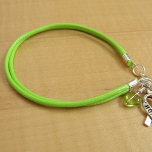 Lime Green Awareness Bracelet (cotton/poly) - Muscular Dystrophy, Lyme ...