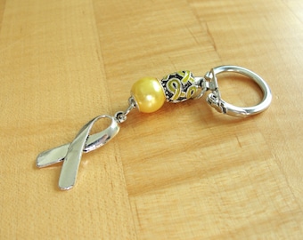 Gelbes Bewusstsein Schlüsselanhänger -Endometriose, Spina Bifida, Blasenkrebs, Suizidprävention & mehr