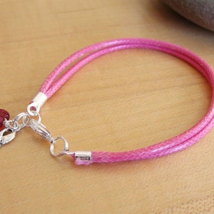 Hot Pink Awareness Bracelet Cotton Inflammatory Breast Cancer Eosinophilic Esophagitis Cleft Palate / Cleft Lip Craniofacial image 2