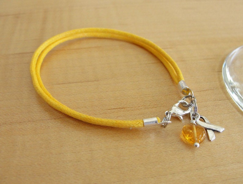 Gold Awareness Bracelet Cotton Pediatric Cancer, Rhabdomyosarcoma, Neuroblastoma & More image 2