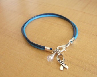 Hydrocephalus Awareness Bracelet - Two Tone Blue Cotton/Polyester