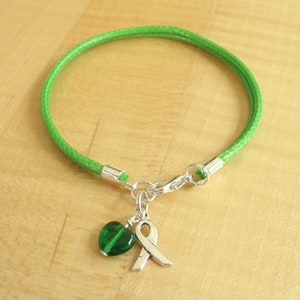Gastroparesis Awareness Bracelet - Green Cotton Awareness Bracelet