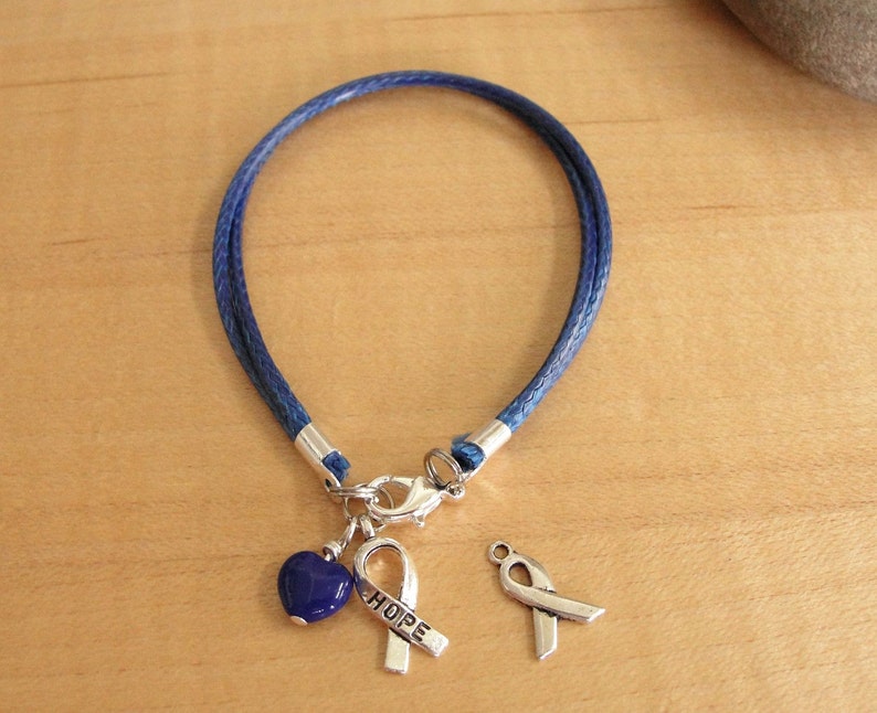 Blue Awareness Bracelet Cotton/Poly POTS,CFS, ARDS, Colon Cancer, Crohns & More image 4