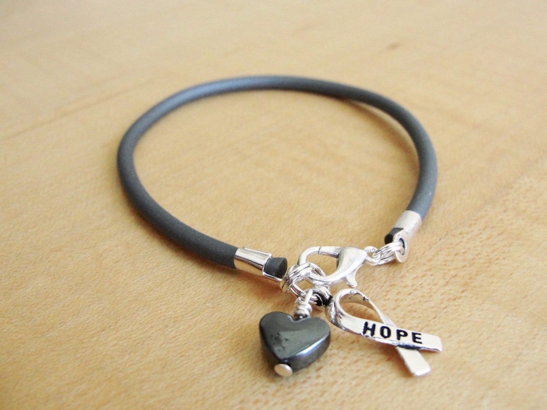 Gray Awareness Bracelet rubber Diabetes Asthma Etsy