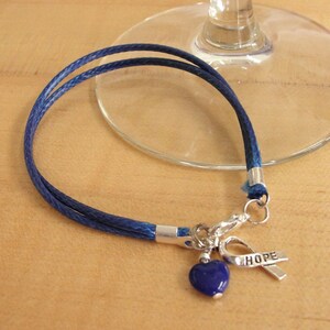 Blue Awareness Bracelet Cotton/Poly POTS,CFS, ARDS, Colon Cancer, Crohns & More image 3