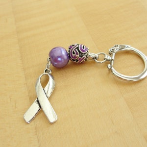 Purple Awareness Keychain ADD, ADHD, Alzheimers, Crohns, Epilepsy, Fibromyalgia, Huntingtons, Lupus, Thyroid Cancer, MSA, Leiomyosarcoma image 5