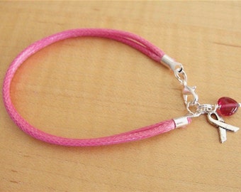 Hot Pink Awareness Bracelet - (Cotton) Inflammatory Breast Cancer -  Eosinophilic Esophagitis - Cleft Palate / Cleft Lip - Craniofacial